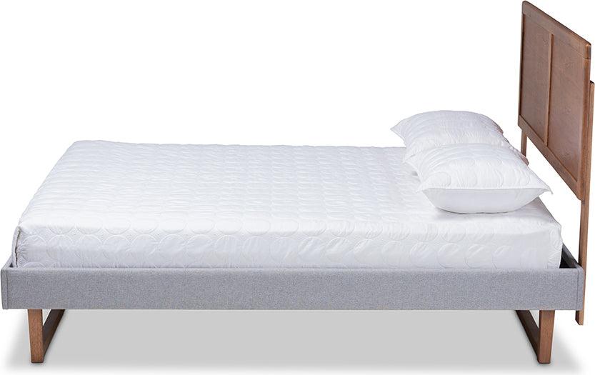 Wholesale Interiors Beds - Eloise Queen Bed Light Gray & Ash Walnut