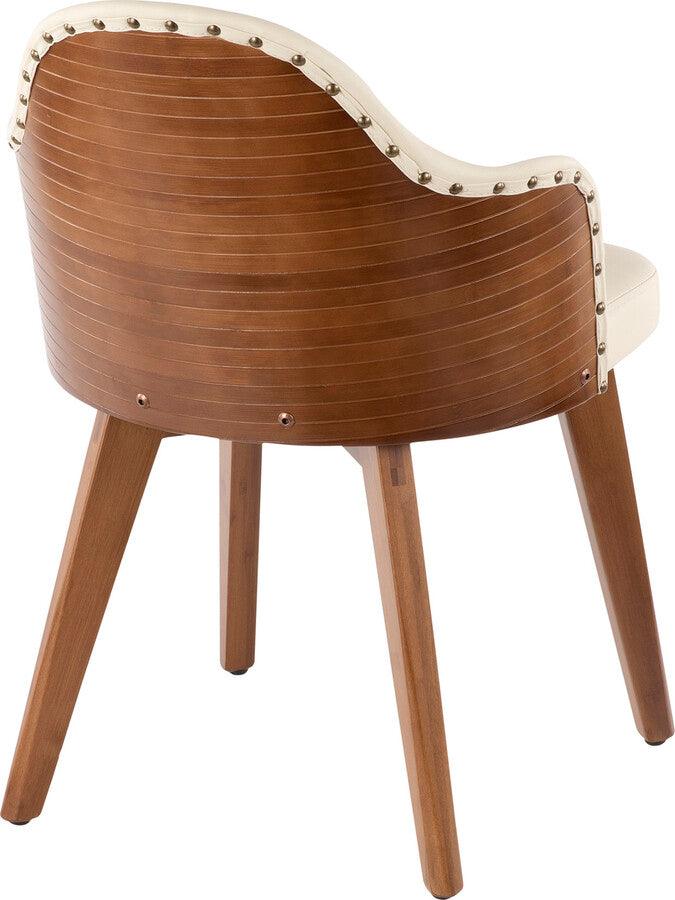 Lumisource Dining Chairs - Ahoy Chair 30" Walnut Bamboo & Cream PU