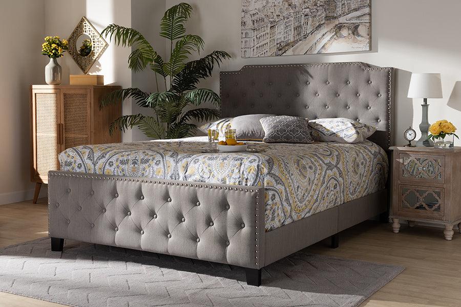 Wholesale Interiors Beds - Marion King Bed Gray & Black