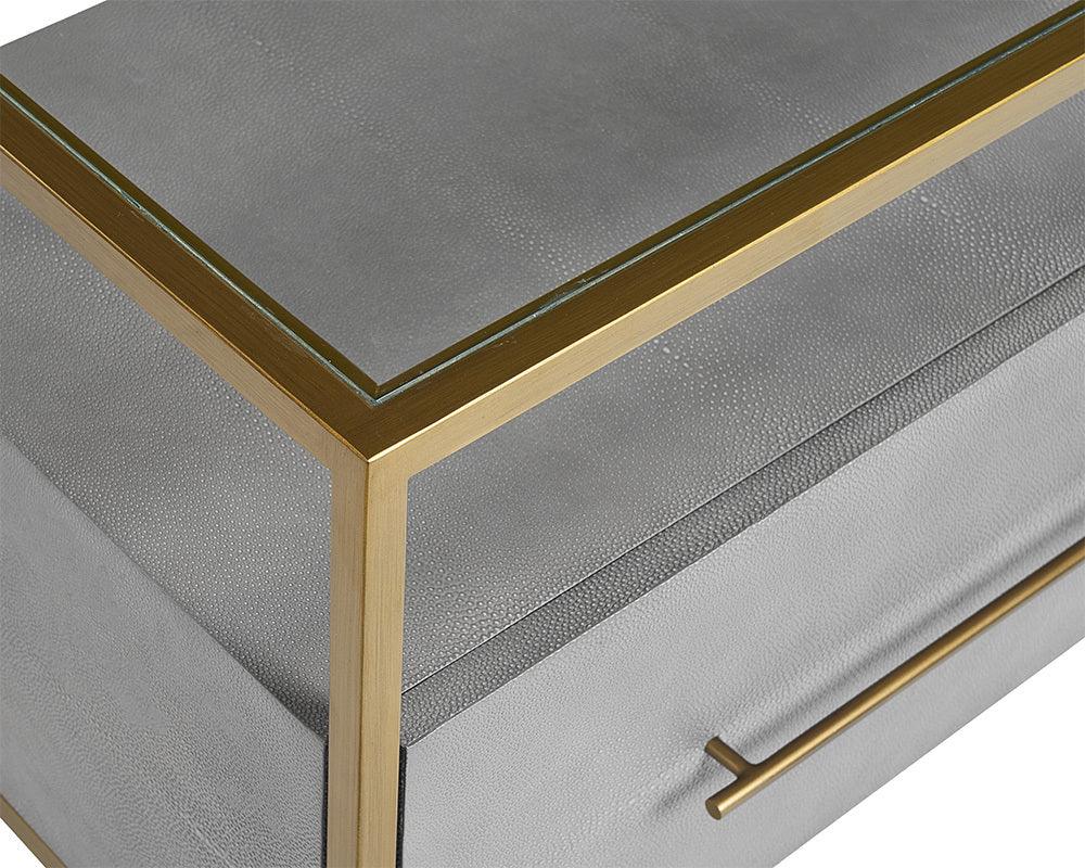 SUNPAN Nightstands & Side Tables - Venice Nightstand - Grey Shagreen Gray