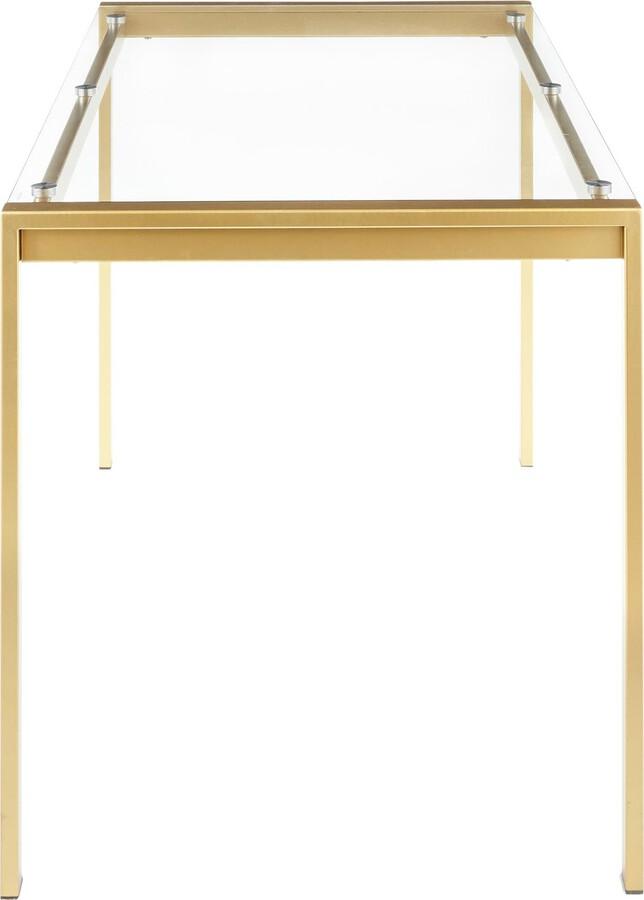 Lumisource Dining Tables - Fuji Contemporary/glam Dining Table in Gold Metal with Clear Glass Top