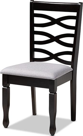 Wholesale Interiors Dining Chairs - Lanier Gray Fabric Upholstered Espresso Brown Finished Wood Dining Chair Set Of 4