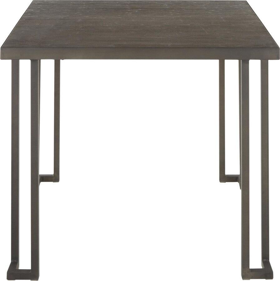 Lumisource Dining Tables - Roman Industrial Dinette Table in Antique Metal and Espresso Bamboo