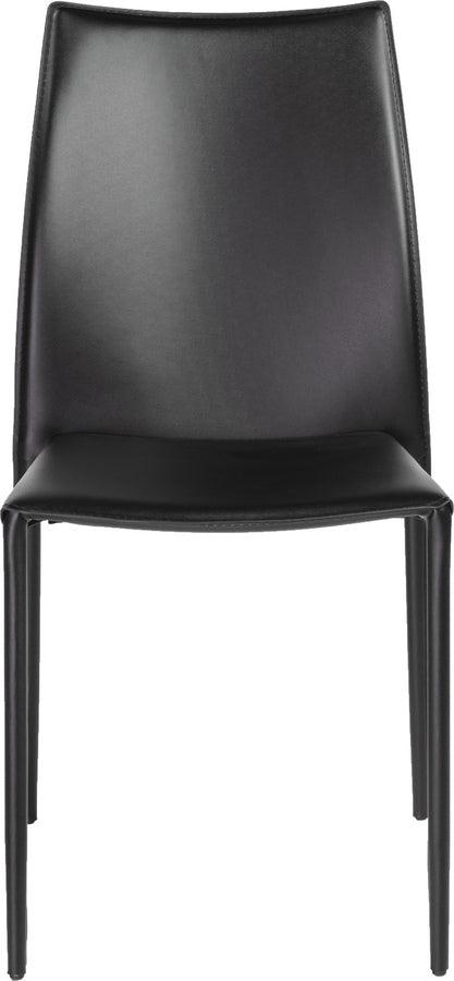 Euro Style Dining Chairs - Dalia Stacking Side Chair in Black - Set of 2