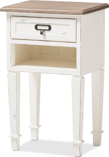 Wholesale Interiors Nightstands & Side Tables - Dauphine 2 Drawer Nightstand White & Natural