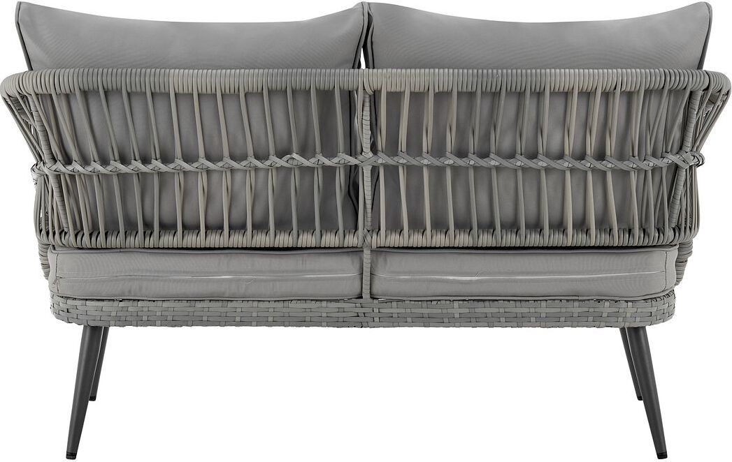 Manhattan Comfort Outdoor Conversation Sets - Riviera Patio 4- Person Conversation Set with Coffee Table with Cream Cushions