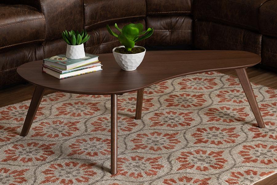 Wholesale Interiors Coffee Tables - Scarlette Mid-Century Modern Walnut Finished Coffee Table