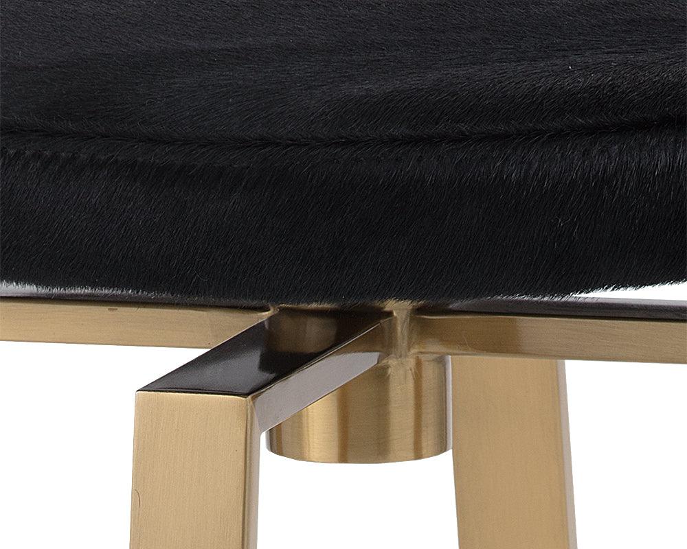 SUNPAN Barstools - Hendrix Swivel Counter Stool Black Cowhide
