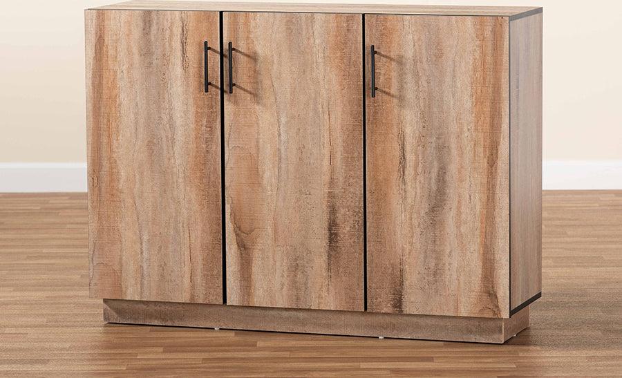 Wholesale Interiors Buffets & Sideboards - Patton Natural Oak Finished Wood 3-Door Dining Room Sideboard Buffet
