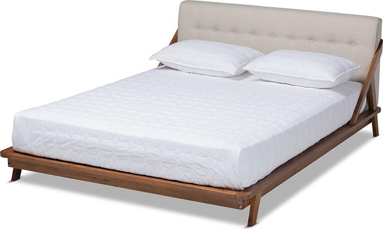 Wholesale Interiors Beds - Sante Full Bed Beige & Walnut