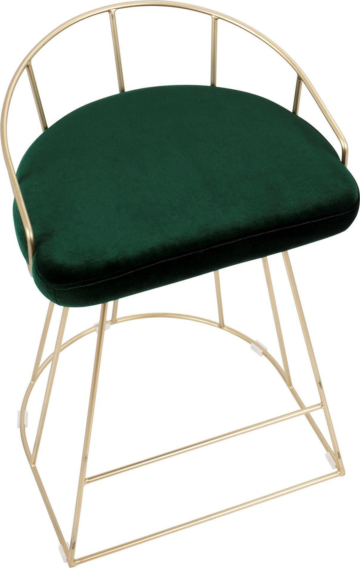 Lumisource Barstools - Canary Counter Stool Gold & Green (Set of 2)