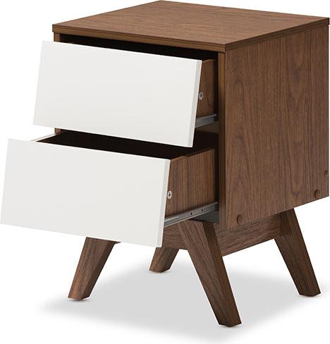 Wholesale Interiors Nightstands & Side Tables - Hildon Nightstand White/Walnut Brown