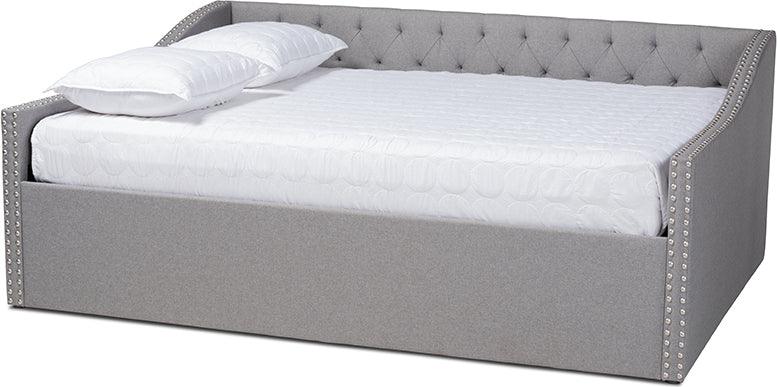 Wholesale Interiors Daybeds - Haylie Modern And Contemporary Light Grey Fabric Upholstered Full Size Daybed