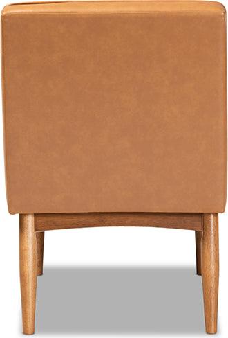 Wholesale Interiors Dining Chairs - Arvid Mid-Century Dining Chair Tan & walnut brown