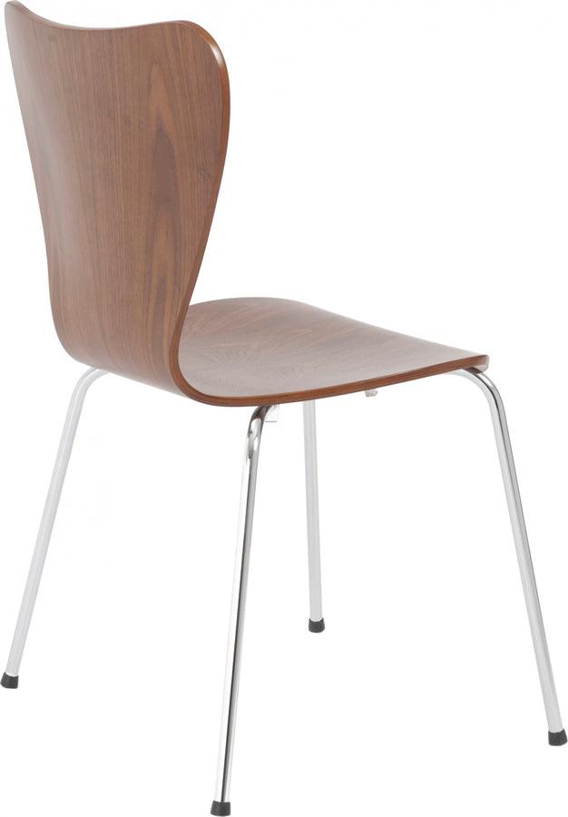 Euro Style Dining Chairs - Tendy Pro Stacking Side Chair in American Walnut with Chrome Legs - Set of 4
