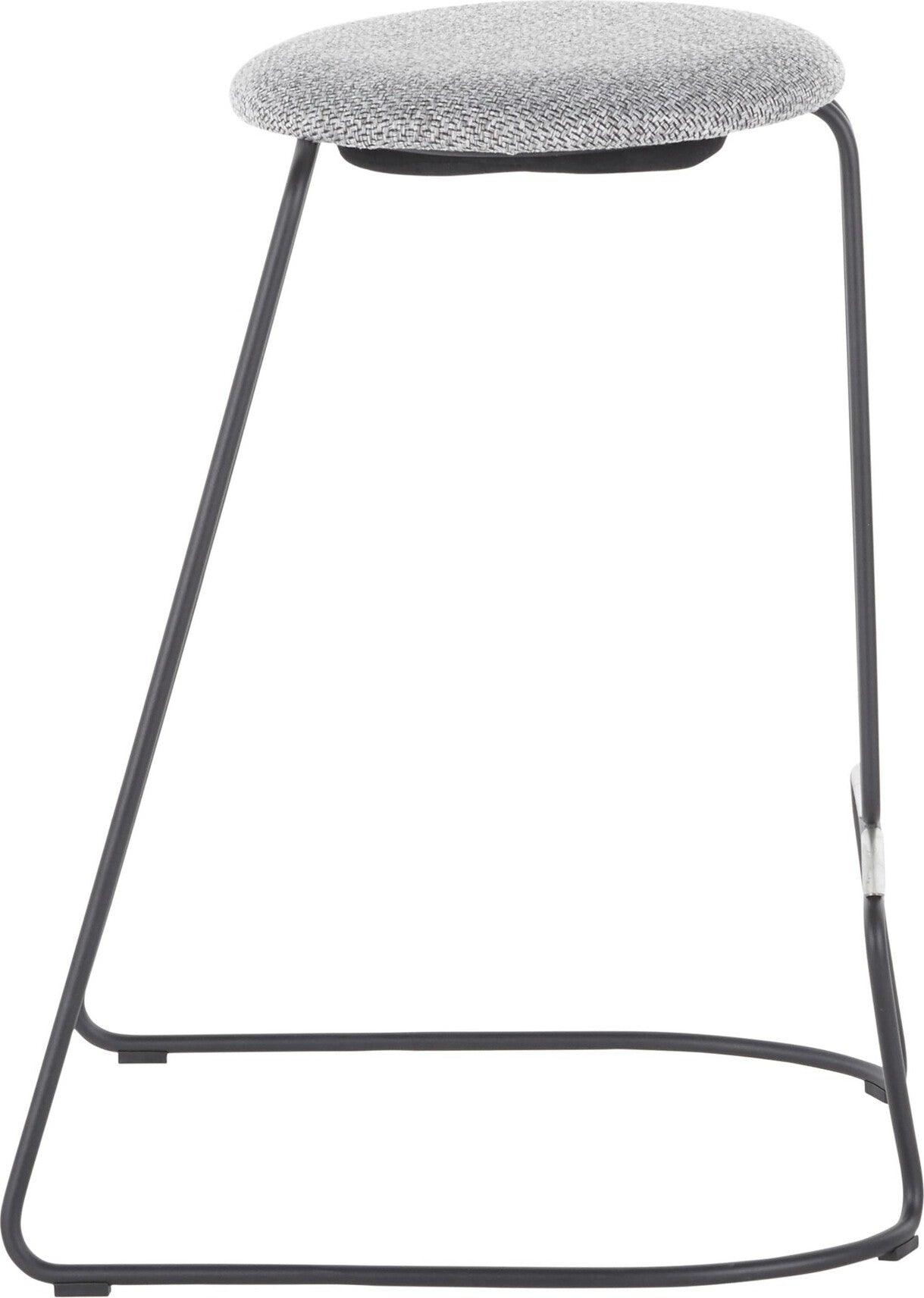 Lumisource Barstools - Finn Counter Stool (Set of 2) Black Steel & Charcoal