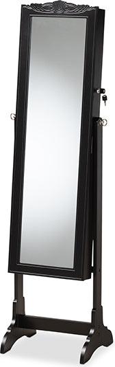 Wholesale Interiors Cabinets & Wardrobes - Madigan Modern and Contemporary Black Finished Wood Jewelry Armoire with Mirror