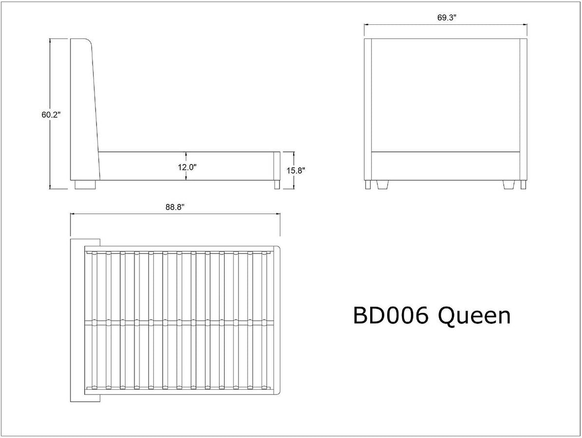 Manhattan Comfort Beds - Parlay Portobello Queen Bed