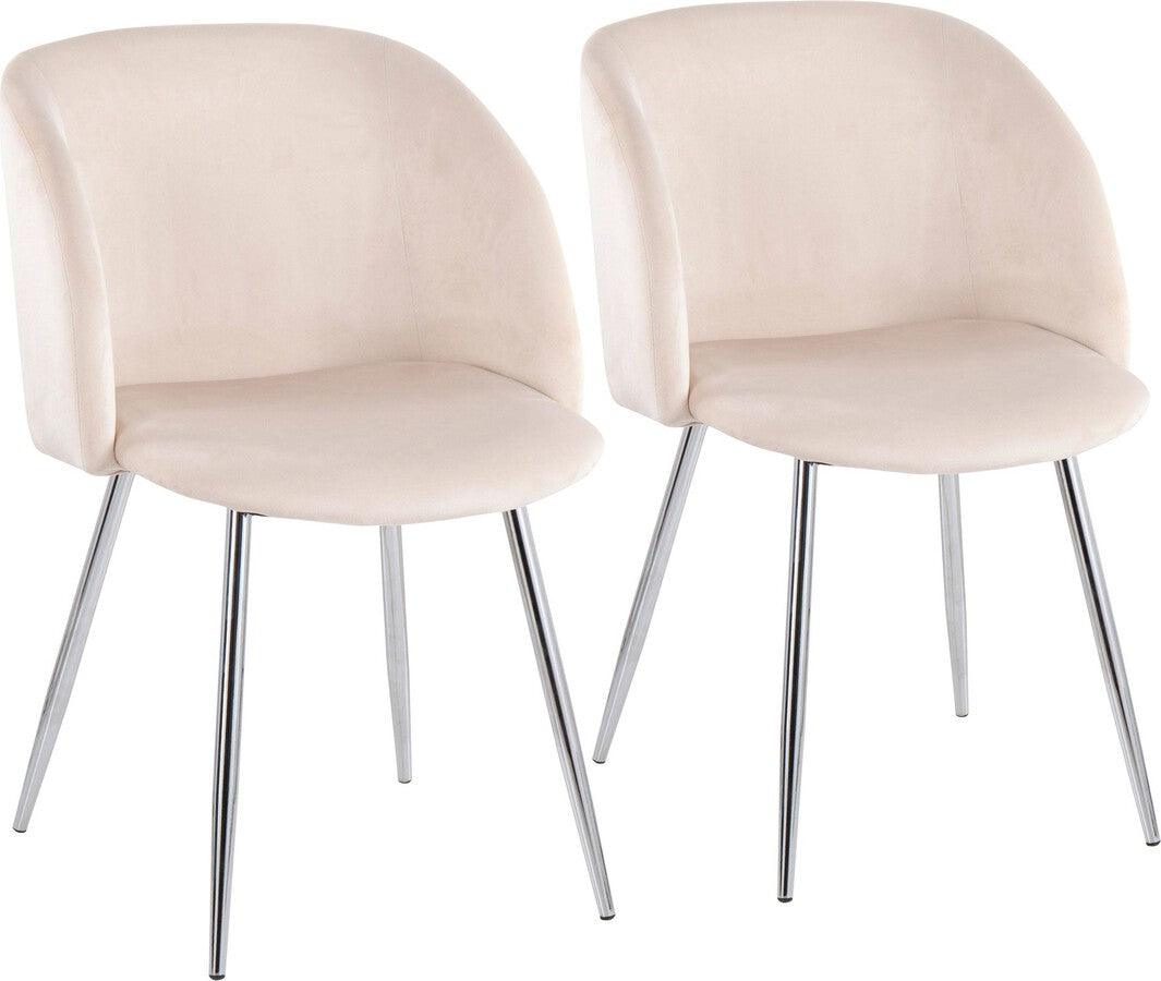 Lumisource Living Room Sets - Fran Chair 32" Chrome & Cream Velvet (Set of 2)