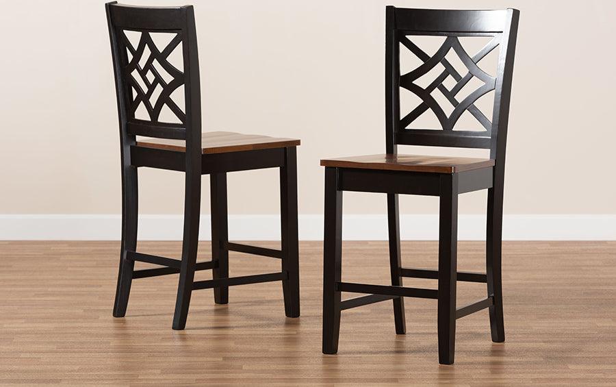 Wholesale Interiors Barstools - Nicolette Bar Stool Dark Brown & Walnut Brown (Set of 2)
