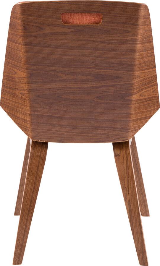 Lumisource Accent Chairs - Corazza Mid-century Modern Dining/Accent Chair in Walnut and Orange