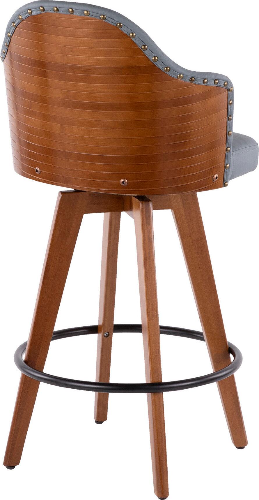 Lumisource Barstools - Ahoy Counter Stool Walnut & Gray