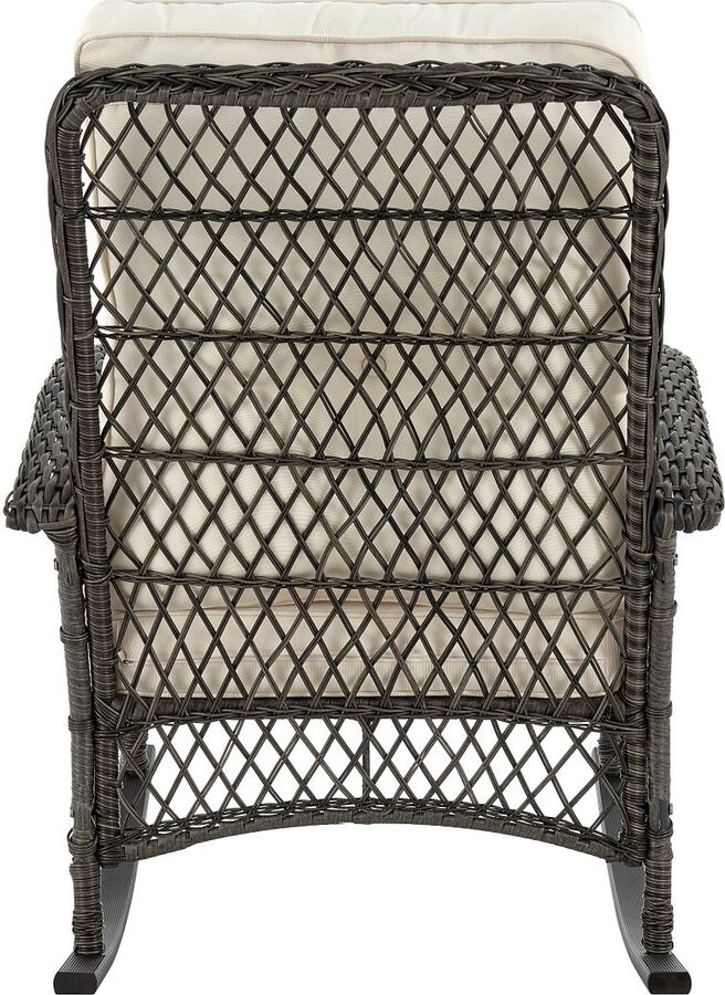 Manhattan Comfort Outdoor Chairs - Fruttuo Patio Rocking Chair with Cream Cushions