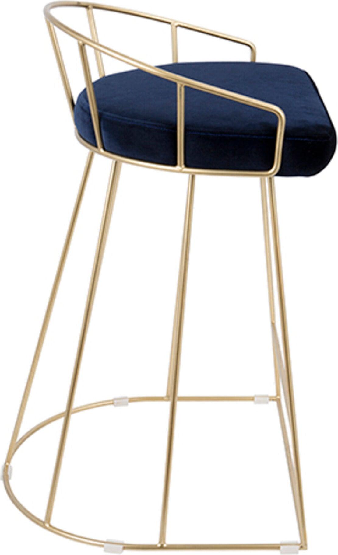 Lumisource Barstools - Canary Counter Stool Gold & Blue (Set of 2)