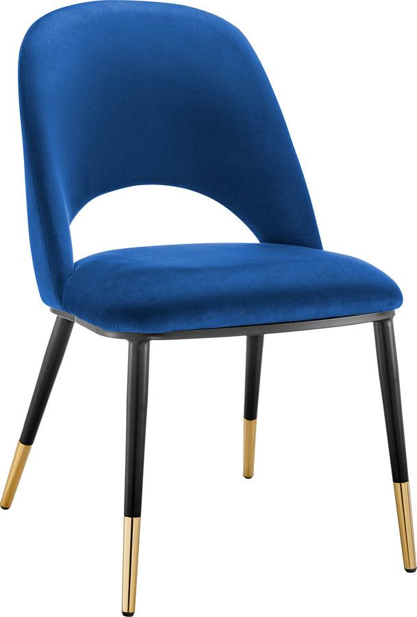 Euro Style Accent Chairs - Alby Side Chair in Blue with Black Legs - Set of 2