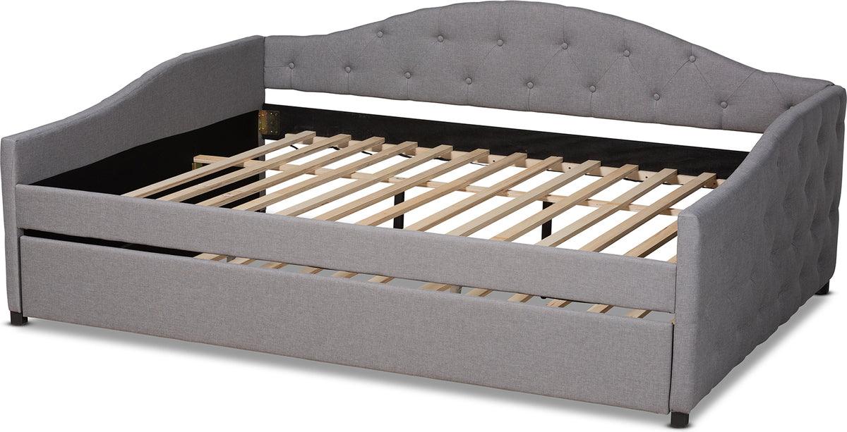 Wholesale Interiors Daybeds - Becker Transitional Grey Fabric Upholstered Queen Size Daybed