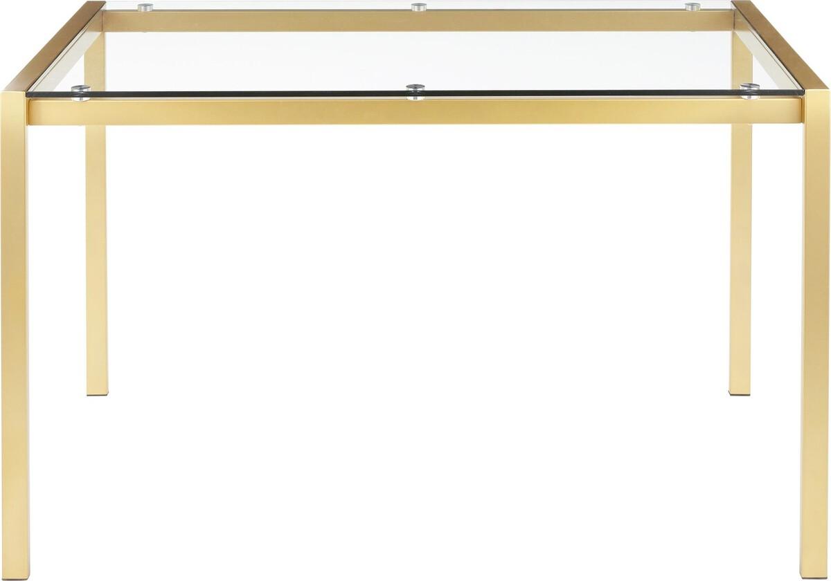 Lumisource Dining Tables - Fuji Contemporary/glam Dining Table in Gold Metal with Clear Glass Top