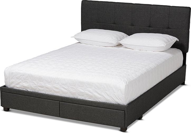 Wholesale Interiors Beds - Netti King Storage Bed Dark Gray & Black