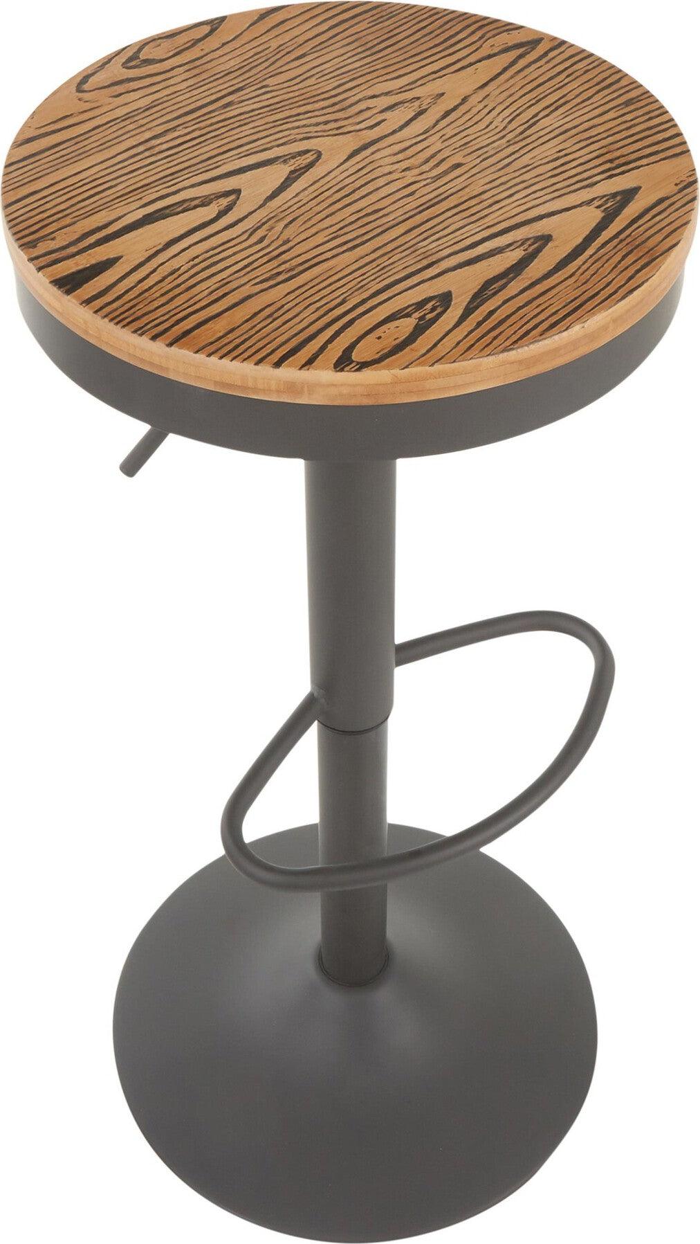 Lumisource Barstools - Dakota Barstool (Set of 2) Gray & Bamboo