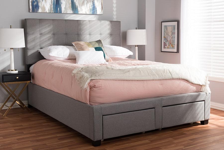 Wholesale Interiors Beds - Tibault Queen Storage Bed Gray