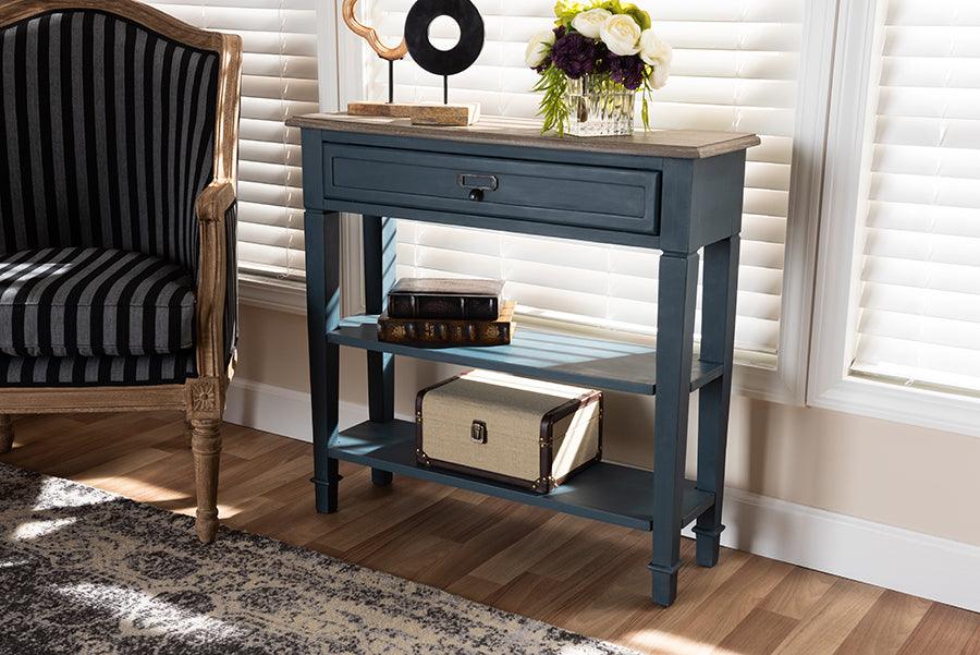 Wholesale Interiors Consoles - Dauphine French Provincial Blue Spruce Fiinished Wood Accent Console Table