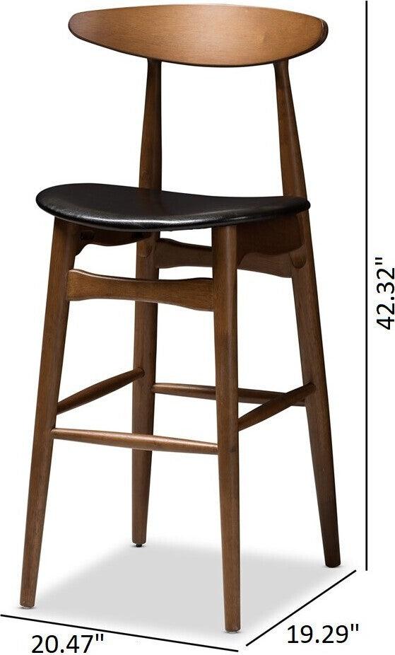 Wholesale Interiors Barstools - Flora Bar Stool Black & Walnut (Set of 2)
