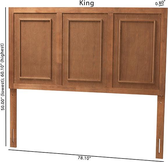 Wholesale Interiors Headboards - Giordano Classic and Traditional Ash Walnut Finished Wood King Size Headboard