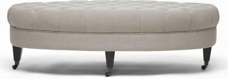 Wholesale Interiors Ottomans & Stools - Brighton Beige Linen Modern Tufted Ottoman