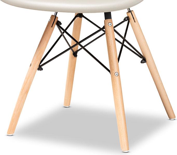 Wholesale Interiors Dining Chairs - Galen Modern Dining Chair Beige & Oak Brown & Black (Set of 4)