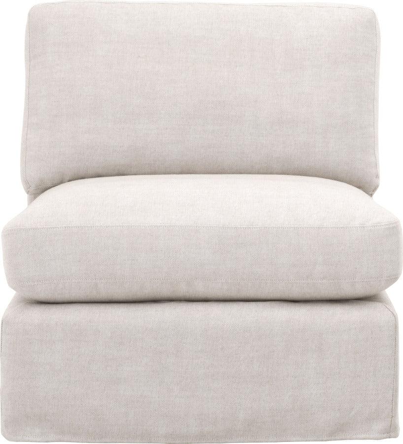 Essentials For Living Accent Chairs - Lena Modular Slope Arm Slipcover 1-Seat Armless Chair Bisque, Espresso