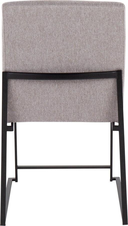 Lumisource Dining Chairs - High Back Fuji Contemporary Dining Chair In Black Steel & Light Grey Fabric (Set of 2)