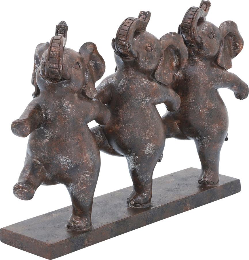 Sagebrook Home Decorative Objects - Resin 7"H Dancing Elephants Bronze