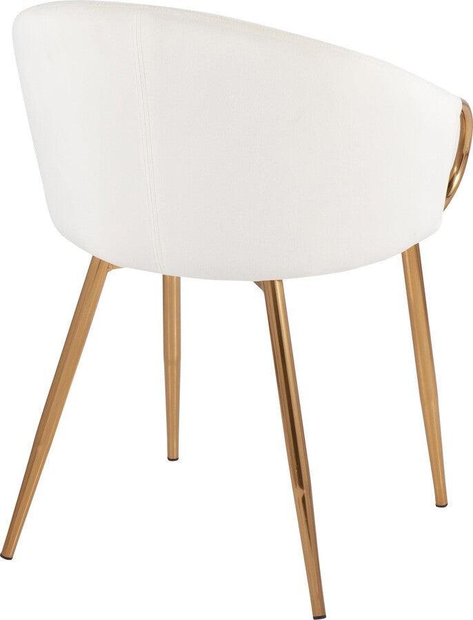 Lumisource Accent Chairs - Claire Contemporary/Glam Chair In Gold Metal & Cream Velvet (Set of 2)