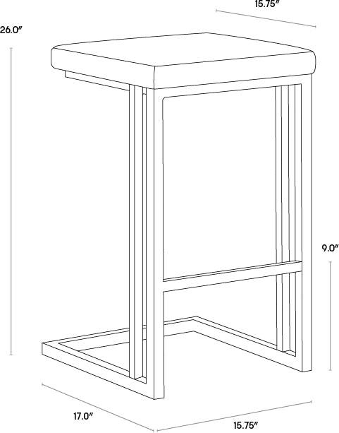 SUNPAN Barstools - Boone Counter Stool - Grey - Onyx (Set of 2)
