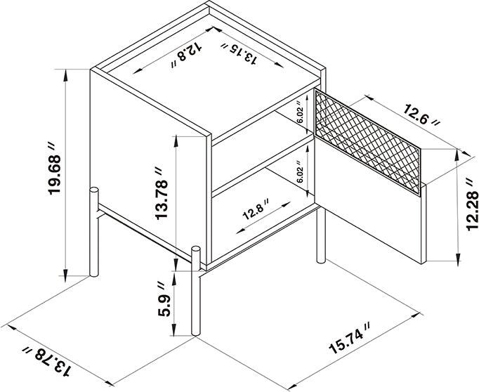 Wholesale Interiors Side & End Tables - Tasman Modern and Contemporary Natural Brown Finished Wood and Black Metal End Table