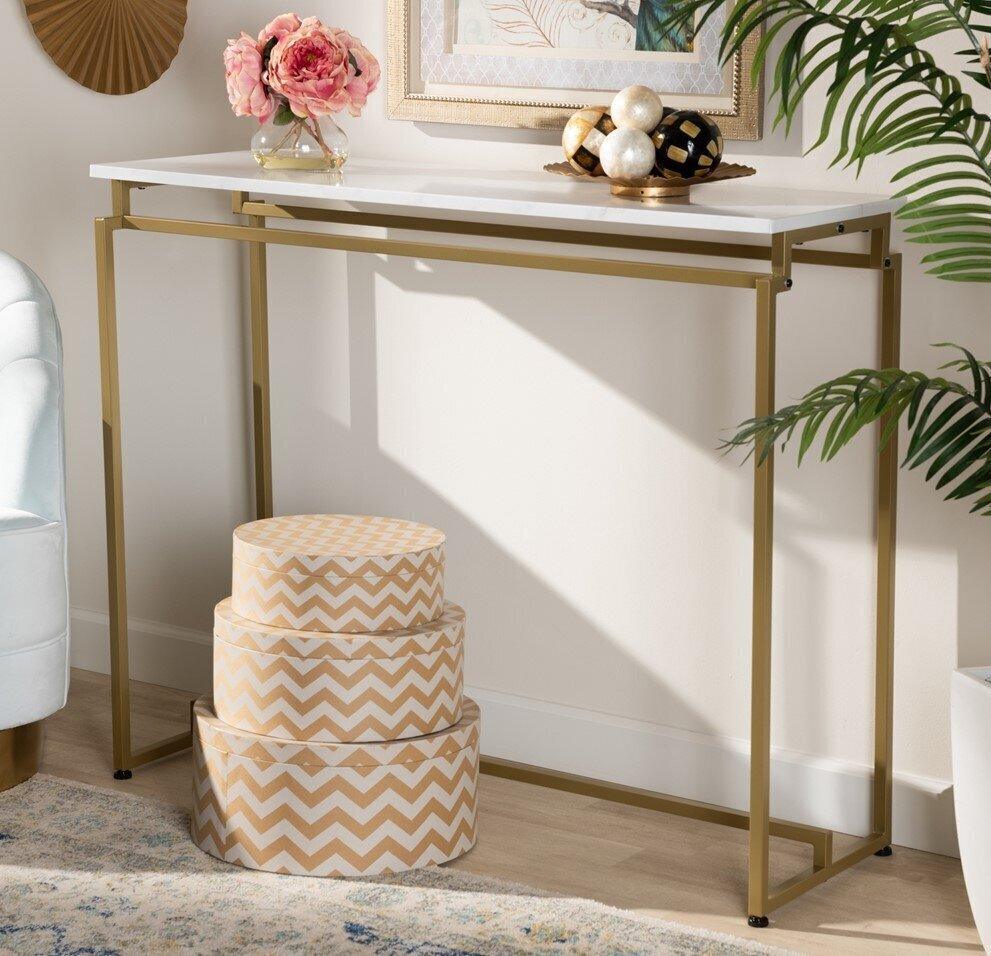 Wholesale Interiors Consoles - Renzo Console Table Brushed Gold