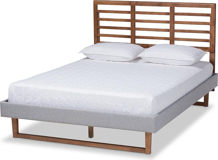 Wholesale Interiors Beds - Luciana King Bed Light Gray & Ash walnut
