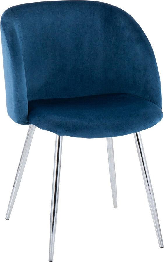 Lumisource Living Room Sets - Fran Chair 32" Chrome & Blue Velvet (Set of 2)