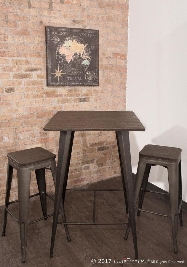 Lumisource Bar Tables - Oregon Industrial Table in Antique and Espresso LumiSource