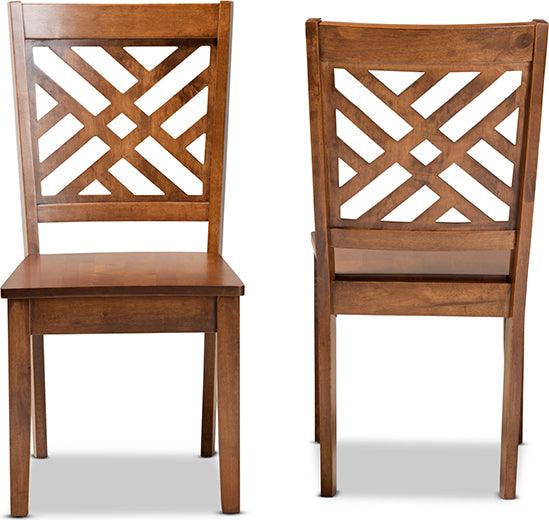 Wholesale Interiors Dining Chairs - Caron Walnut Brown Finished Wood 2-Piece Dining Chair Set